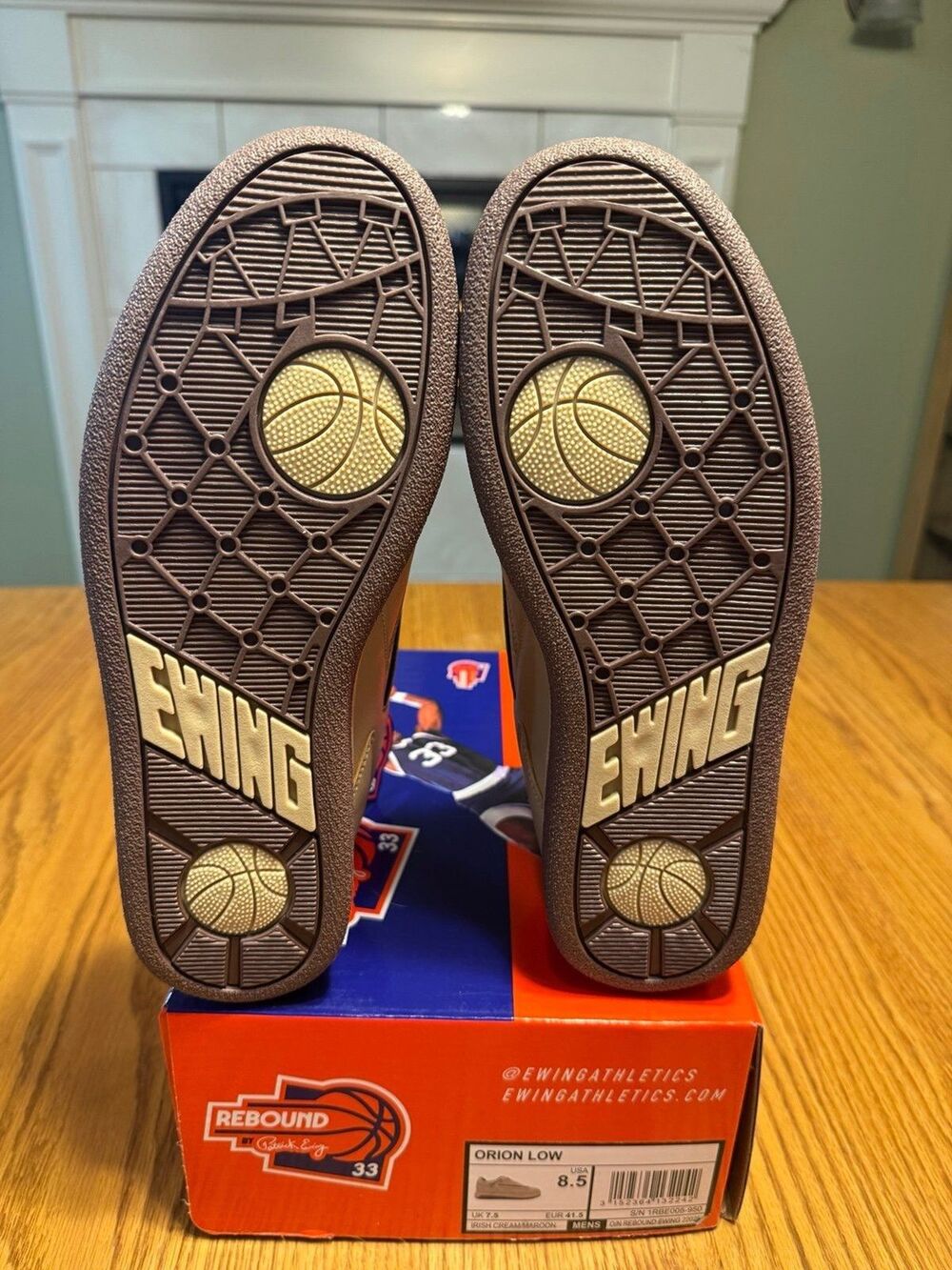 Patrick Ewing Orion Low Men’s 8.5 in Irish Cream/Maroon 1RBE005-950 - Picture 3 of 5